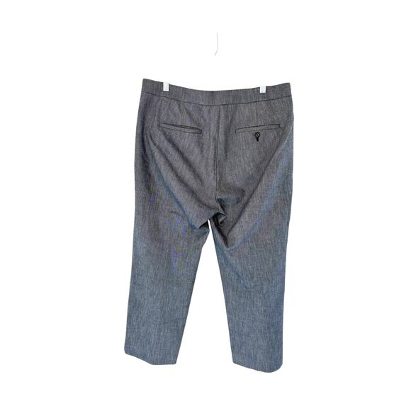 J.Crew Gray White Work Heavy Chambray Patio Straight‎ Leg Dress Pant Size 10 - Picture 7 of 12